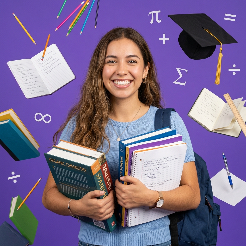 Estudiante preparándose para la PAES